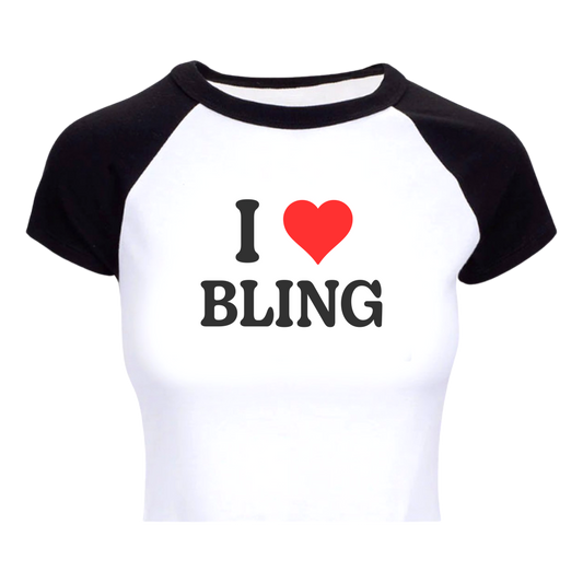 I HEART BLING Cropped Baby Tee